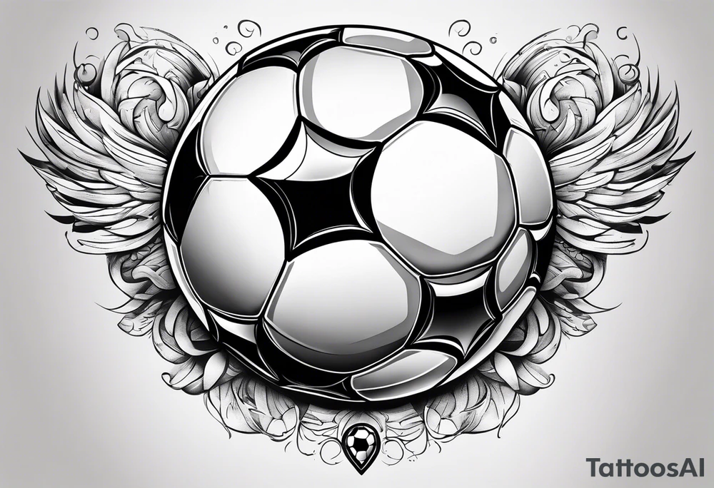 Soccer ball with the world is yours hovering tattoo idea