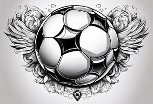 Soccer ball with the world is yours hovering tattoo idea