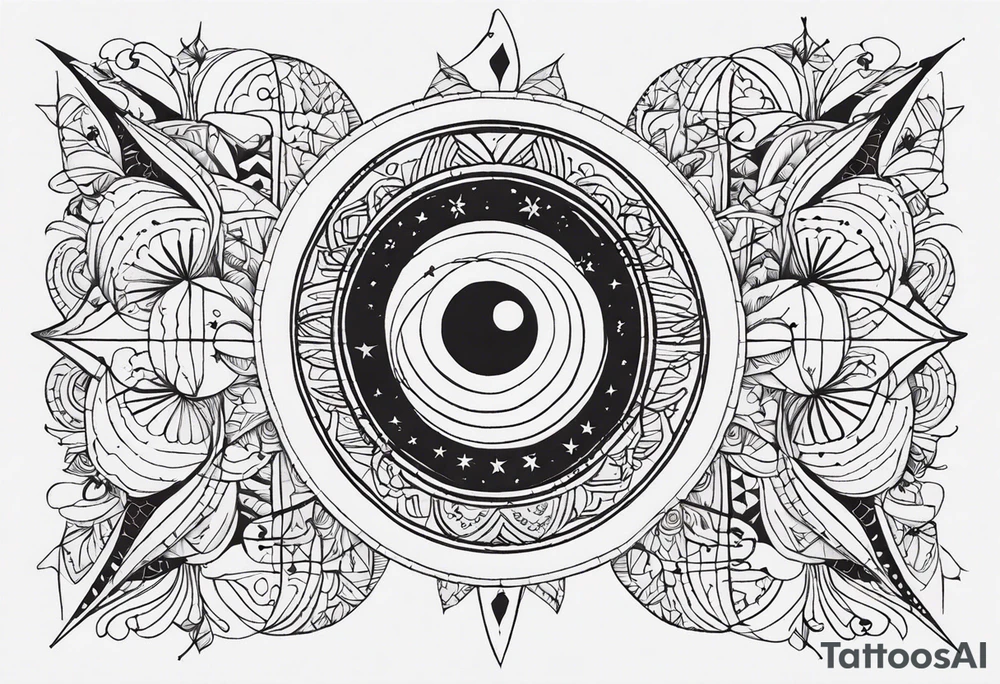 Нежные тонкие пионы с линиями и центральной звездой tattoo idea Нежные тонкие пионы с линиями и центральной звездой tattoo idea