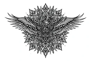 Mandala  raven tattoo idea