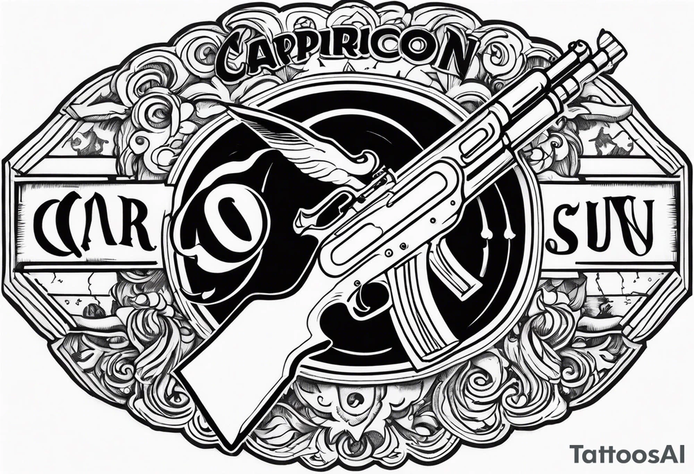 capricorn with a shotgun tattoo idea