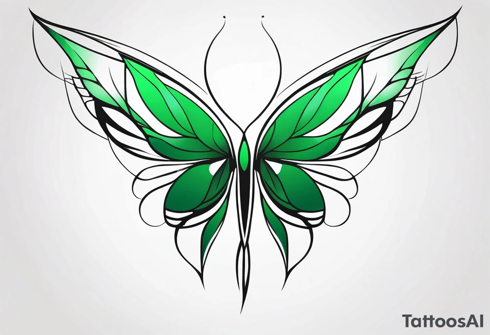Green fairy wing tattoo idea