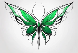 Green fairy wing tattoo idea