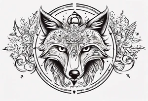 Eule Sonne Fuchs der Schriftzug : "Sapere Aude" und Sternzeichen Wasserman tattoo idea
