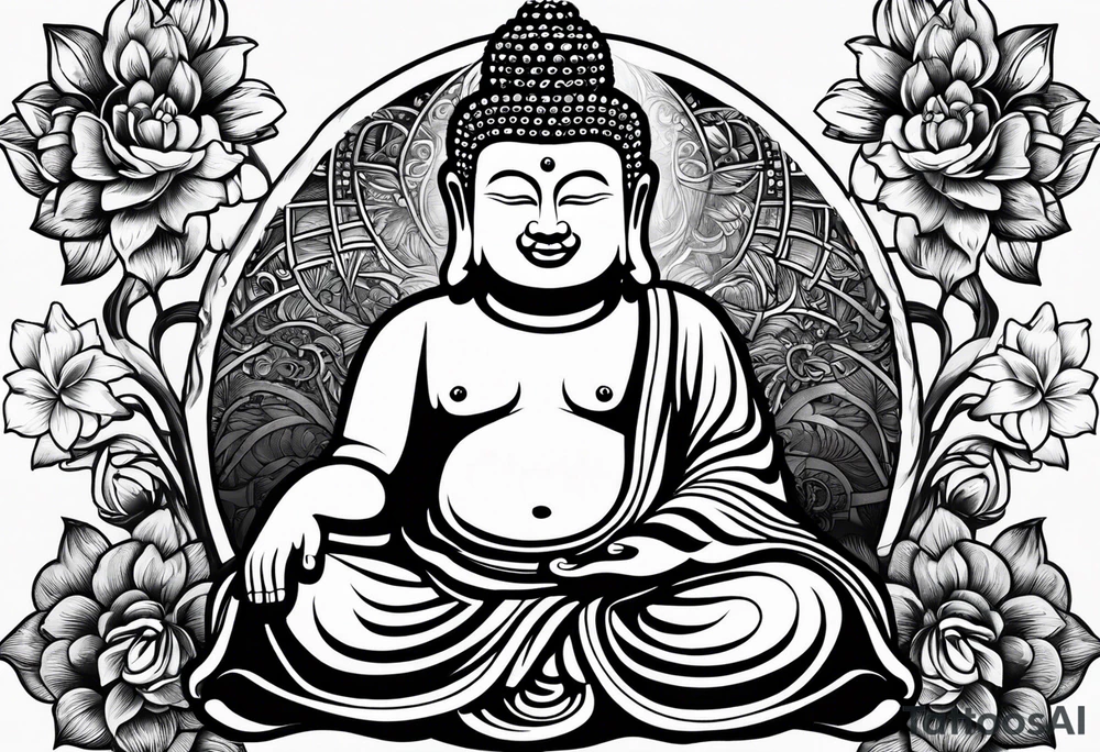 Lucky buddha tattoo idea