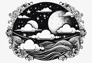 stars, clouds, Neven tattoo idea