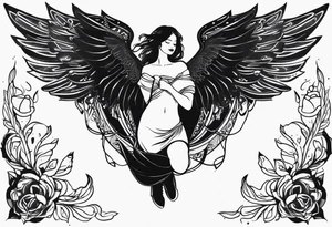 The band sleep token, with the lyrics the night belongs to you, I must be someone new. With wings tattoo idea