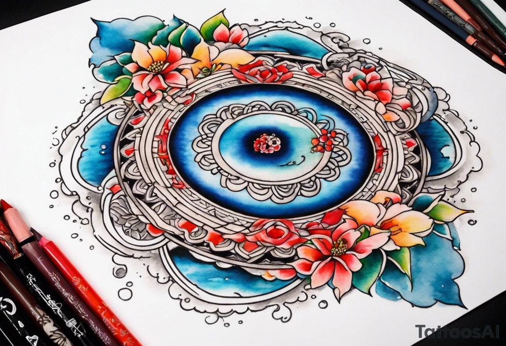 what goes around comes around water color
 based tattoo idea