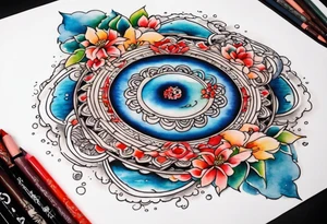 what goes around comes around water color
 based tattoo idea
