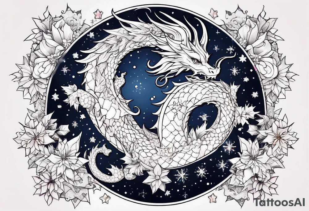 Constellation, dragon kawaii young ,snowflake tattoo idea