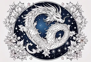 Constellation, dragon kawaii young ,snowflake tattoo idea