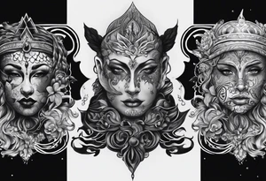 Unsettling depiction of a mind with bipolar tattoo idea