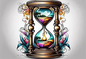 hourglass and tree of life tattoo idea