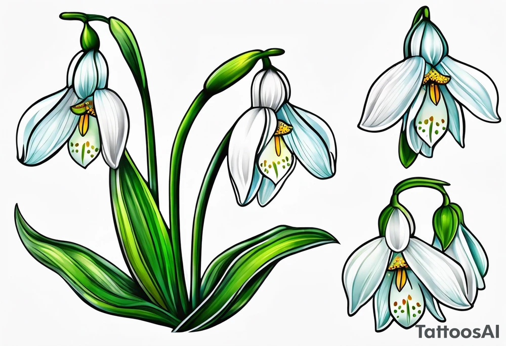 snowdrop flower tattoo idea