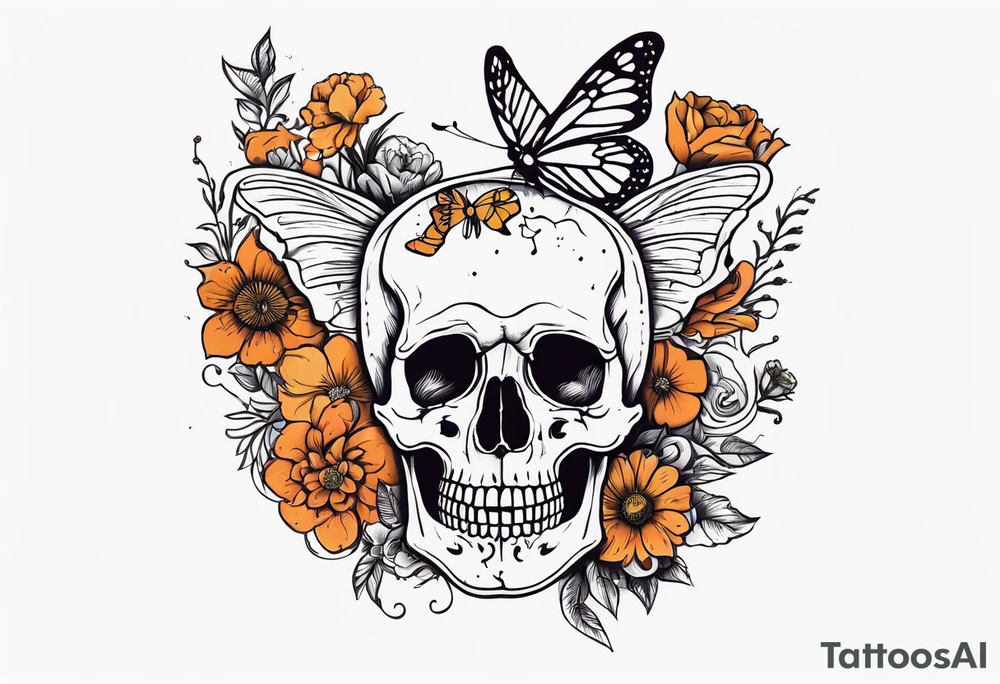 full body skeleton in pieces

 flowers and butterflies
simple design minimal words "dry bones come alive" tattoo idea