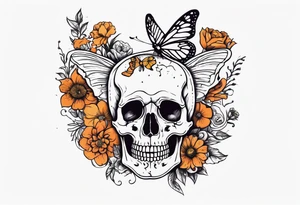 full body skeleton in pieces

 flowers and butterflies
simple design minimal words "dry bones come alive" tattoo idea