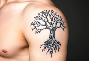 tree of life with roots tattoo idea