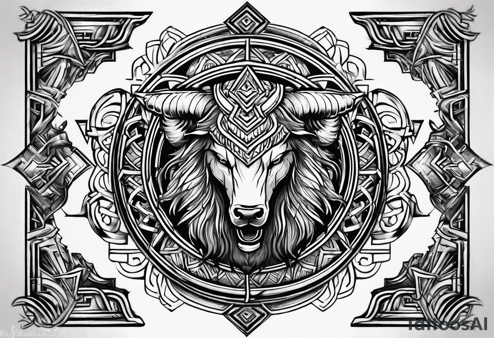 Valhalla symbol straight line tattoo idea