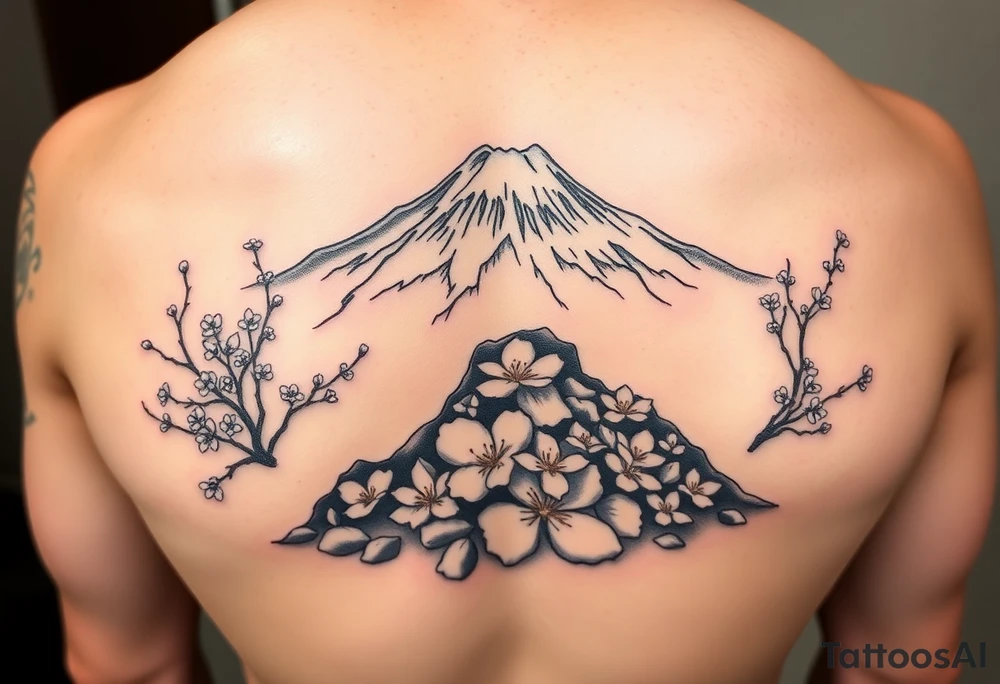 Marine corps, Mount Fuji, cherry blossoms, IWO Jima memorial, tattoo idea