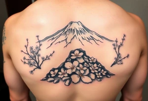 Marine corps, Mount Fuji, cherry blossoms, IWO Jima memorial, tattoo idea