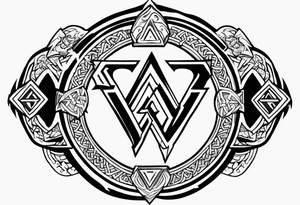 Valhalla  round shield axe
Valknut sword dragon tattoo idea