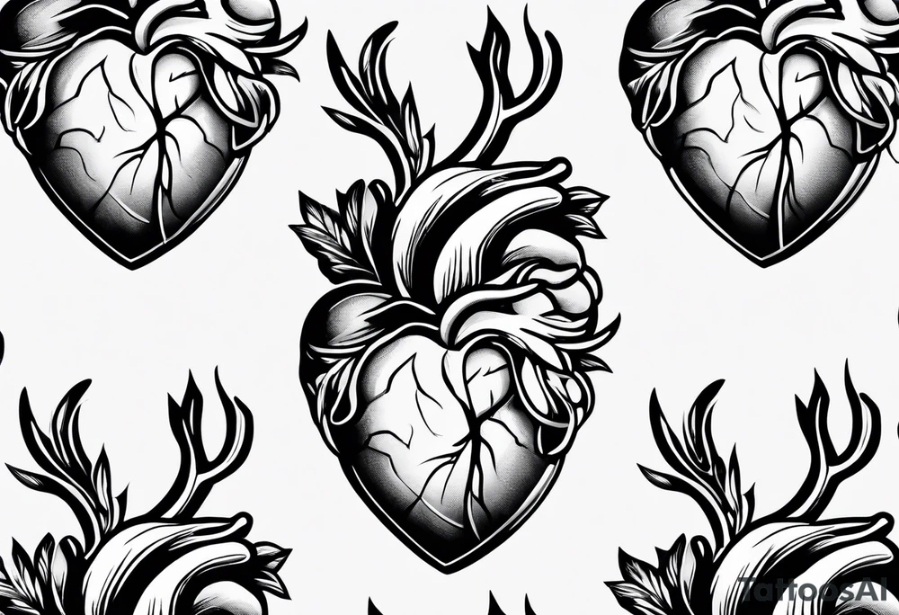 anatomical heart tattoo idea