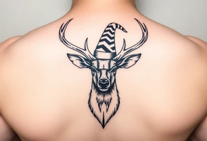 Deer wearing a magic hat tattoo idea