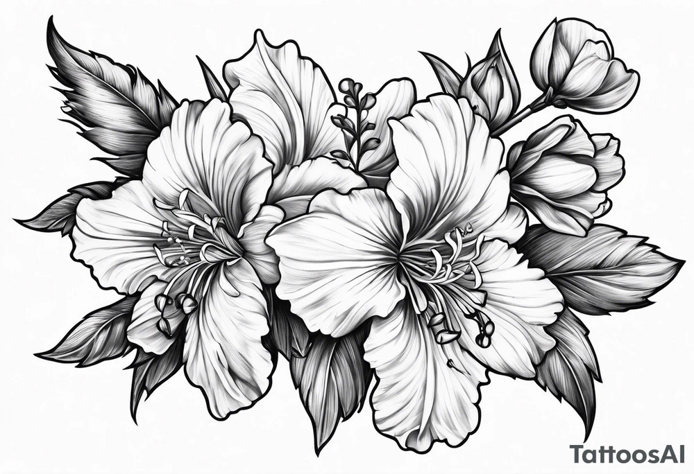 Larkspur flower with a bow tattoo idea