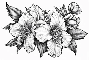Larkspur flower with a bow tattoo idea