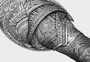 scale armor arm tattoo idea