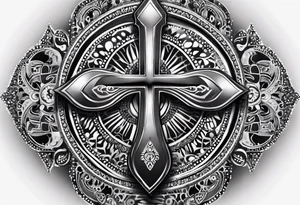 ankh mixed tribal whole arm tattoo idea