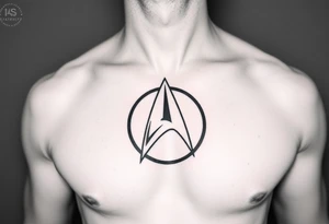 Star Trek Captain Kirk emblem on front left breast tattoo idea