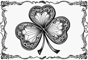 one single three leaf clover on a vine tattoo idea