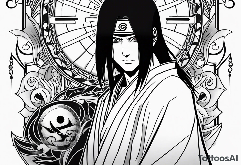 Itachi uchiha with ghost mask tattoo idea