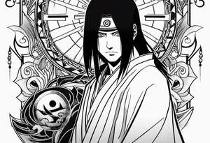 Itachi uchiha with ghost mask tattoo idea
