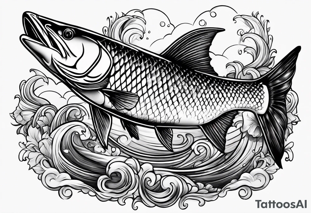 fishing in heaven tattoo idea