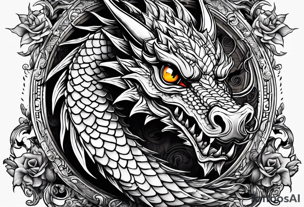 "Property of Master Wolek" with Small dragon head tattoo idea