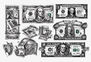 dollar bills tattoo idea