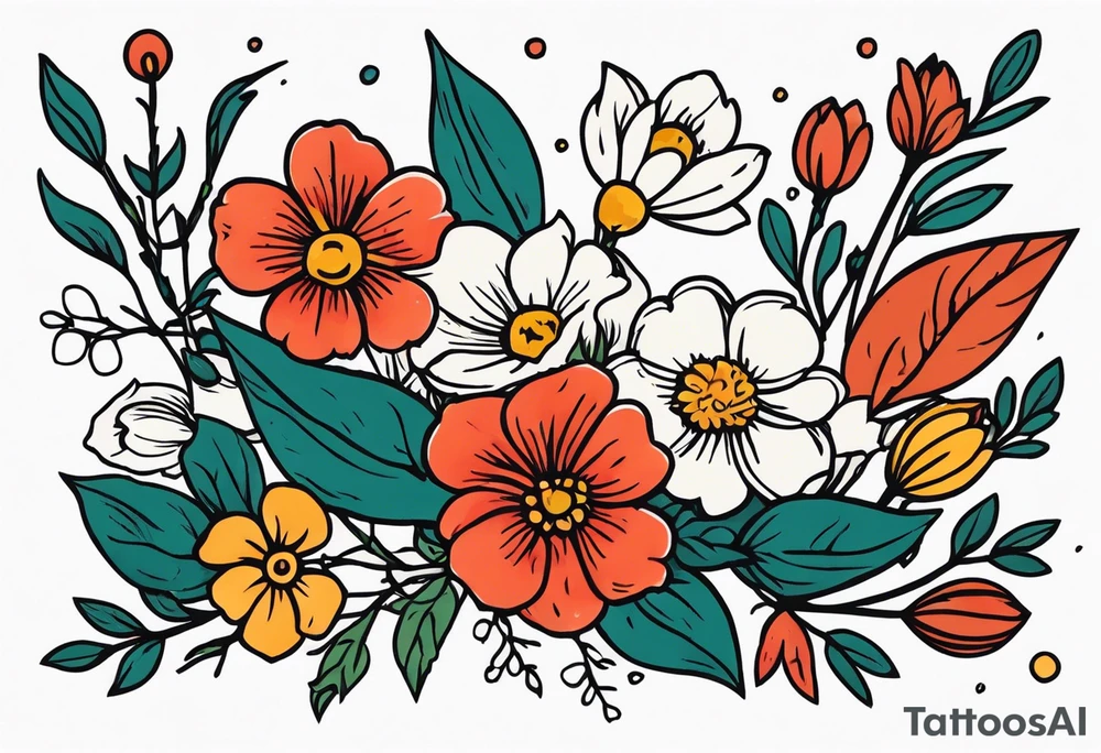 salty

vintage flowers
old school vintage simple traditional design 



bold color simple tattoo idea