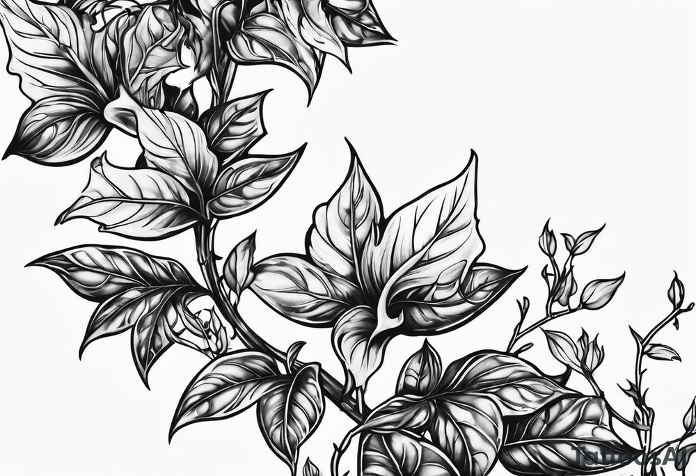 Devils ivy plant tattoo idea