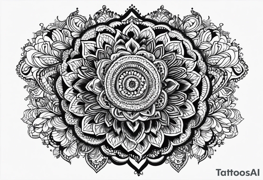Rattlesnake mandala henna black tattoo design tattoo idea