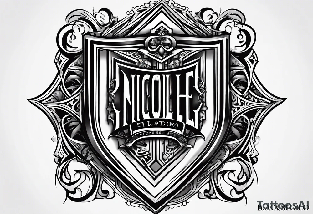 logo with the last name Nichols and the letters B, O, L, H, E, D, J, and R tattoo idea