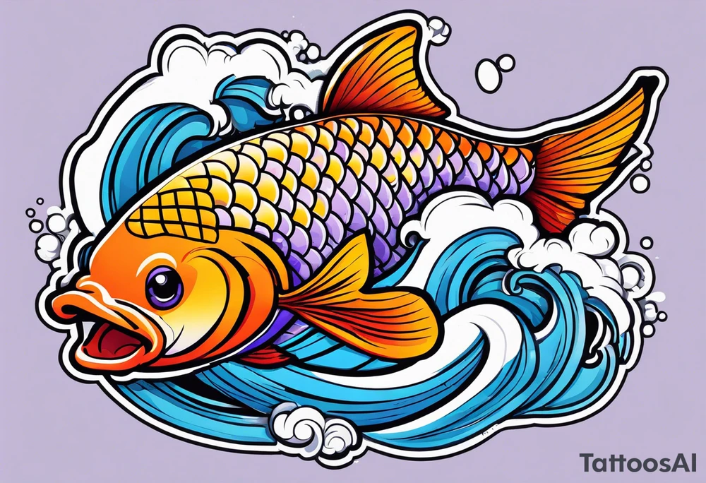 Lavender koi tattoo idea