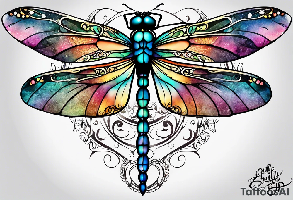 Dragonfly with infinity symbol and the words I will follow tattoo idea