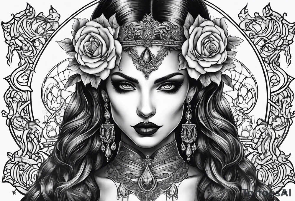 Vampire lady tattoo idea