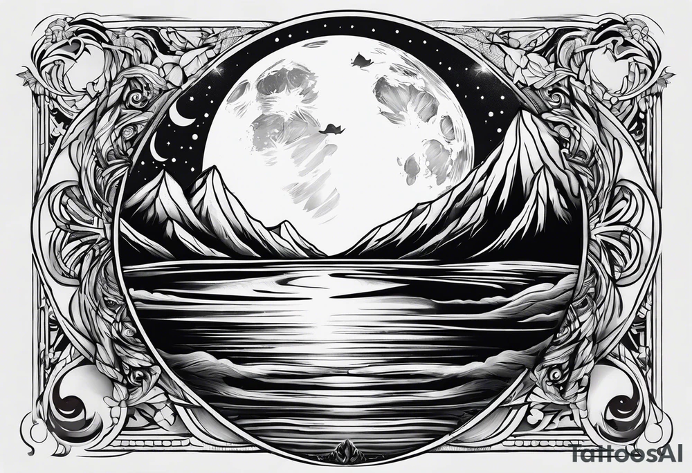 sacred moon tattoo idea