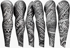 tribal full sleeve that represents strength and love. tattoo idea