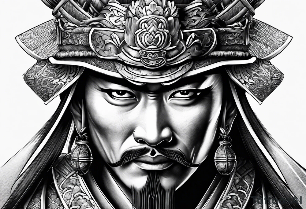 samurai with mask tattoo idea
