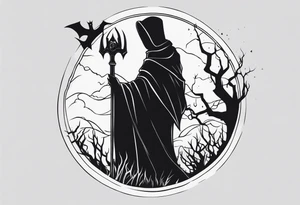 Horror theme sleeve tattoo idea