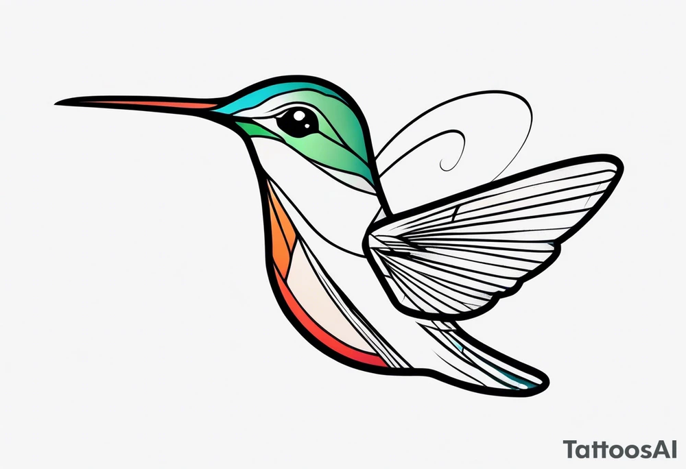 simple hummingbird tattoo idea
